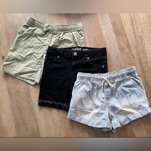 Kids Black, Light Blue, and Green Shorts Set